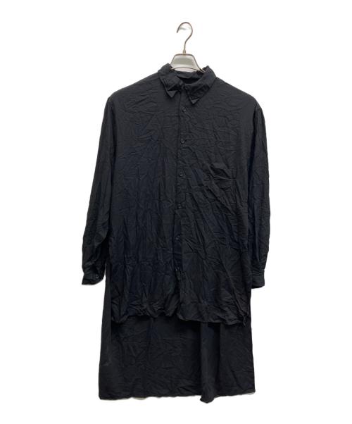 Yohji Yamamoto pour homme（ヨウジヤマモト プールオム）Yohji Yamamoto pour homme (ヨウジヤマモト プールオム) ツイルシワ加工スタッフシャツ ブラック サイズ:3の古着・服飾アイテム