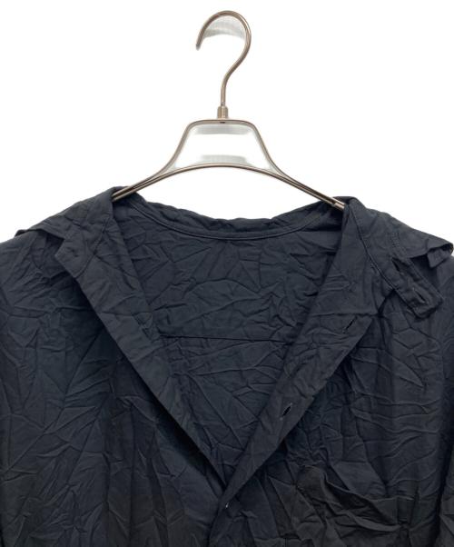 Yohji Yamamoto pour homme（ヨウジヤマモト プールオム）Yohji Yamamoto pour homme (ヨウジヤマモト プールオム) ツイルシワ加工スタッフシャツ ブラック サイズ:3の古着・服飾アイテム