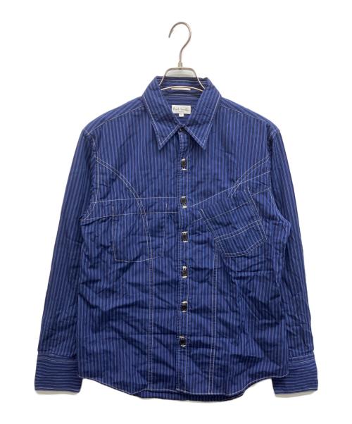 Paul Smith London（ポールスミスロンドン）Paul Smith London (ポールスミスロンドン) ステッチストライプシャツ ブルー サイズ:Lの古着・服飾アイテム
