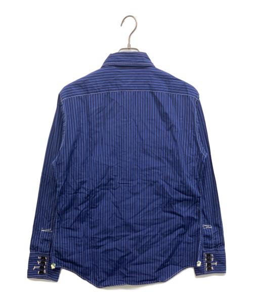 Paul Smith London（ポールスミスロンドン）Paul Smith London (ポールスミスロンドン) ステッチストライプシャツ ブルー サイズ:Lの古着・服飾アイテム