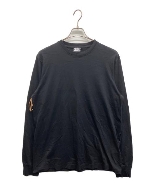 DIESEL（ディーゼル）DIESEL (ディーゼル) バックプリントロングスリーブカットソー ブラック サイズ:Lの古着・服飾アイテム