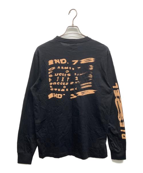 DIESEL（ディーゼル）DIESEL (ディーゼル) バックプリントロングスリーブカットソー ブラック サイズ:Lの古着・服飾アイテム