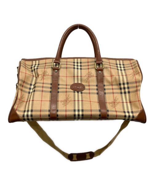Burberry's（バーバリーズ）Burberry's (バーバリーズ) ノバチェックボストンバッグ ブラウンの古着・服飾アイテム