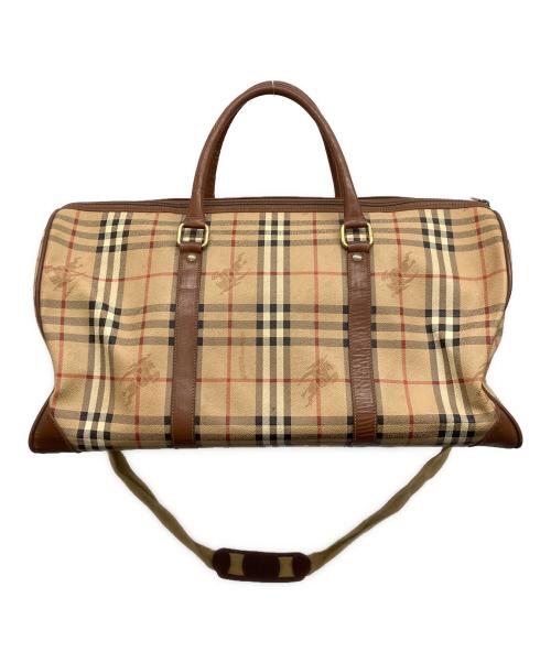 Burberry's（バーバリーズ）Burberry's (バーバリーズ) ノバチェックボストンバッグ ブラウンの古着・服飾アイテム