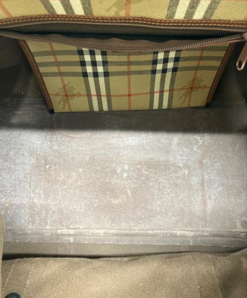 Burberry's（バーバリーズ）Burberry's (バーバリーズ) ノバチェックボストンバッグ ブラウンの古着・服飾アイテム