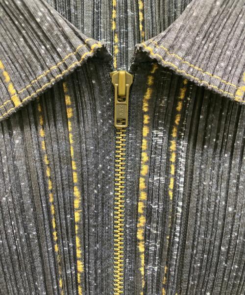 PLEATS PLEASE（プリーツプリーズ）PLEATS PLEASE (プリーツプリーズ) デニム転写プリーツノースリーブシャツ ネイビー サイズ:3の古着・服飾アイテム