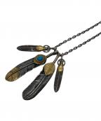 SILVER KYASYA-）の古着「燻加工4連フェザーネックレス」｜シルバー