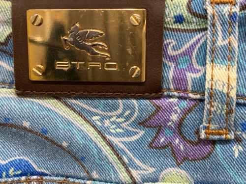 ETRO（エトロ）ETRO (エトロ) ペイズリー柄デニムパンツ スカイブルー サイズ:29の古着・服飾アイテム