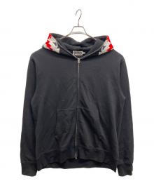 A BATHING APE（アベイシングエイプ）の古着「White Tiger full zip hoodie」｜ブラック