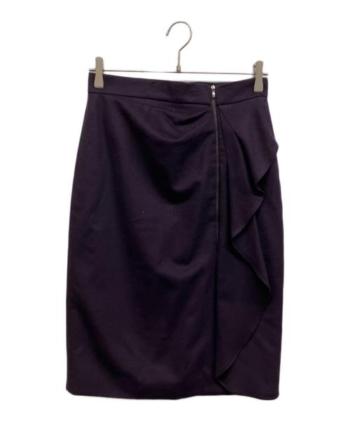 MaxMara（マックスマーラ）MaxMara (マックスマーラ) ウールフリルスカート パープル サイズ:40の古着・服飾アイテム