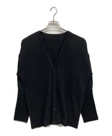 HOMME PLISSE ISSEY MIYAKE（オム プリッセ イッセイ ミヤケ）の古着「BASICSプリーツカーディガン」｜ブラック