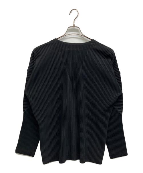 HOMME PLISSE ISSEY MIYAKE（オム プリッセ イッセイ ミヤケ）HOMME PLISSE ISSEY MIYAKE (オム プリッセ イッセイ ミヤケ) BASICSプリーツカーディガン ブラック サイズ:2の古着・服飾アイテム