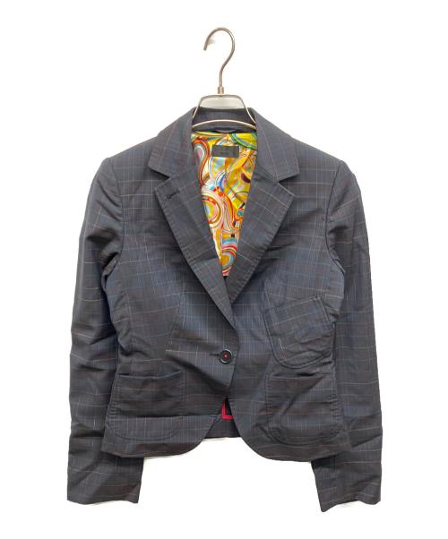 Paul Smith BLACK（ポールスミスブラック）Paul Smith BLACK (ポールスミスブラック) 1Bチェックテーラードジャケット ネイビー サイズ:38の古着・服飾アイテム