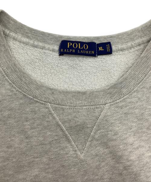 POLO RALPH LAUREN（ポロ・ラルフローレン）POLO RALPH LAUREN (ポロ・ラルフローレン) 前Ⅴガゼットスウェット ライトグレー サイズ:XLの古着・服飾アイテム