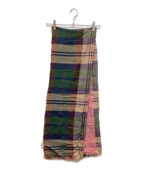 Vivienne Westwood（ヴィヴィアンウエストウッド）Vivienne Westwood (ヴィヴィアンウエストウッド) オーブ刺繍チェックストール マルチカラーの古着・服飾アイテム