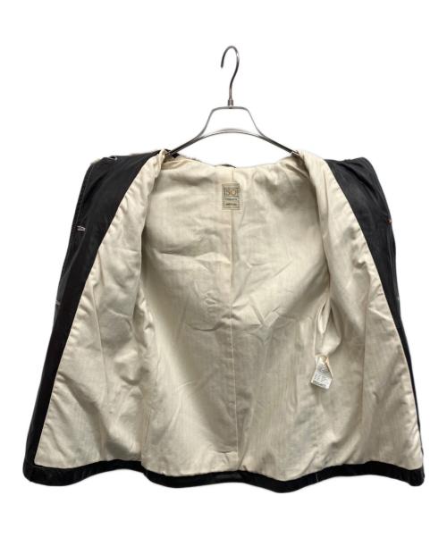Cinquanta（チンクワンタ）Cinquanta (チンクワンタ) ファーフードレザージャケット ブラック サイズ:38の古着・服飾アイテム