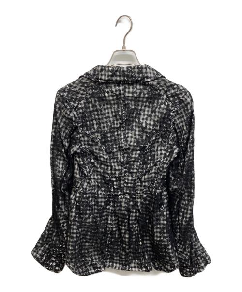 COMME des GARCONS COMME des GARCONS（コムデギャルソン コムデギャルソン）COMME des GARCONS COMME des GARCONS (コムデギャルソン コムデギャルソン) 11SS チェックフラワーレースデザインジャケット ホワイト×ブラック サイズ:XSの古着・服飾アイテム