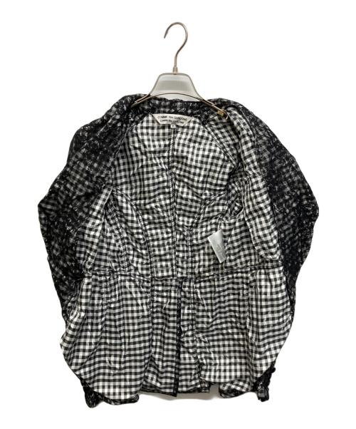 COMME des GARCONS COMME des GARCONS（コムデギャルソン コムデギャルソン）COMME des GARCONS COMME des GARCONS (コムデギャルソン コムデギャルソン) 11SS チェックフラワーレースデザインジャケット ホワイト×ブラック サイズ:XSの古着・服飾アイテム