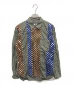 COMME des GARCONS HOMME DEUXコムデギャルソン オム ドゥ）の古着「ドット切替シャツ」｜グレー