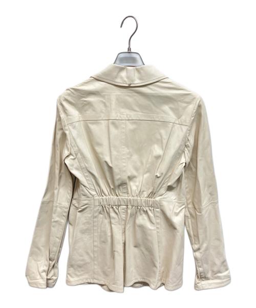 SPORT MAX（スポーツマックス）SPORT MAX (スポーツマックス) ウエストギャザーラムレザージャケット アイボリー サイズ:42の古着・服飾アイテム
