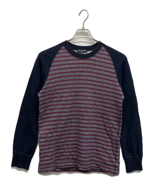 COMME des GARCONS HOMME（コムデギャルソン オム）COMME des GARCONS HOMME (コムデギャルソン オム) ボーダー切替ラグランスウェット ネイビー サイズ:Sの古着・服飾アイテム