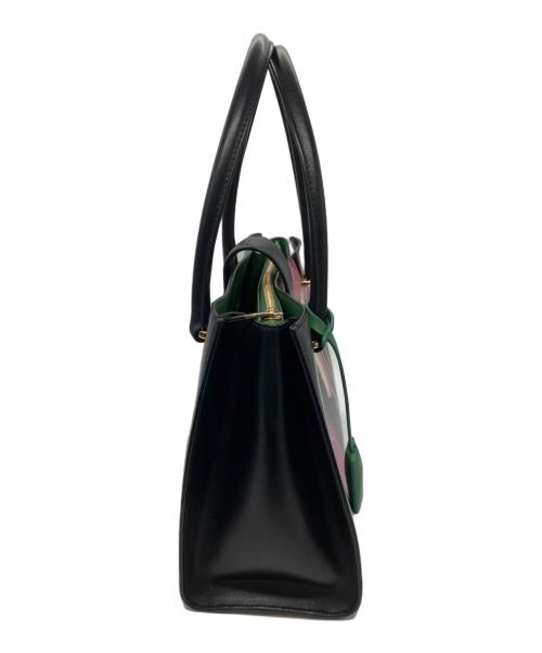 Salvatore Ferragamo（サルヴァトーレ フェラガモ）Salvatore Ferragamo (サルヴァトーレ フェラガモ) ガンチーニ フラワー ハンドバッグ ブラックの古着・服飾アイテム