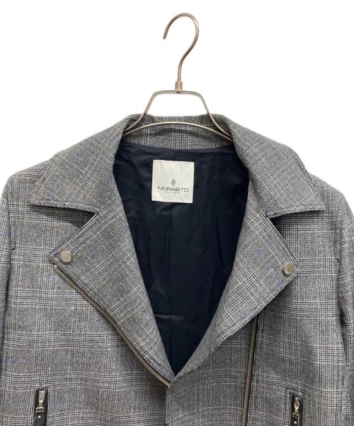 MORABITO（モラビト）MORABITO (モラビト) グレンチェック ライダースジャケット グレー サイズ:Mの古着・服飾アイテム