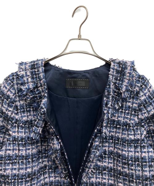 TO BE CHIC（トゥービーシック）TO BE CHIC (トゥービーシック) カラーファンシーツイード ジャケット ブルー サイズ:44 未使用品の古着・服飾アイテム