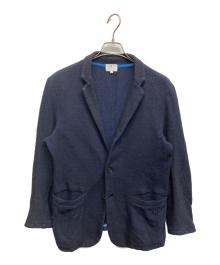 LANVIN en Bleu（ランバンオンブルー）の古着「LANVIN en Bleu ニット2Bテーラードジャケット」｜ネイビー