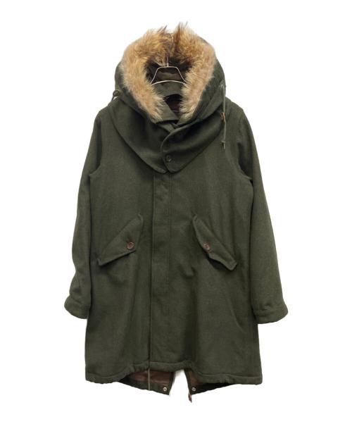 JOHNBULL（ジョンブル）Johnbull (ジョンブル) Johnbull ウールカシミア モッズコート M-65 パーカー グリーン サイズ:Mの古着・服飾アイテム