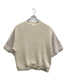DRIES VAN NOTEN（ドリスヴァンノッテン）の古着「ビッグシルエット ニット切替S/Sスウェット」｜ベージュ