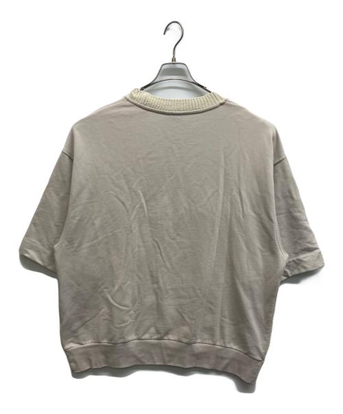 DRIES VAN NOTEN（ドリスヴァンノッテン）DRIES VAN NOTEN (ドリスヴァンノッテン) ビッグシルエット ニット切替S/Sスウェット ベージュ サイズ:Mの古着・服飾アイテム