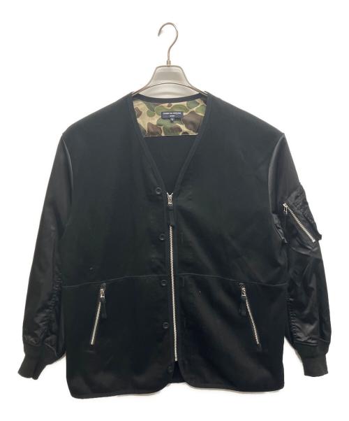 COMME des GARCONS HOMME（コムデギャルソン オム）COMME des GARCONS HOMME (コムデギャルソン オム) 23AW 綿ダブルフェイス×ナイロンツイルジップカーディガン ブラック サイズ:Lの古着・服飾アイテム