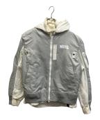 NIKE×sacaiナイキ×サカイ）の古着「NRG Layered Bomber Jacket　レイヤードボンバージャケット」｜グレー Grey Fog