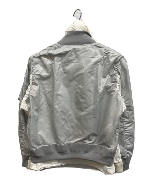 NIKE（ナイキ）NIKE (ナイキ) sacai (サカイ) NRG Layered Bomber Jacket　レイヤードボンバージャケット グレー Grey Fog サイズ:Lの古着・服飾アイテム