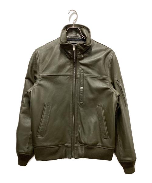 AVIREX（アヴィレックス）AVIREX (アヴィレックス) スタンド MA-1 レザージャケット オリーブ サイズ:Lの古着・服飾アイテム