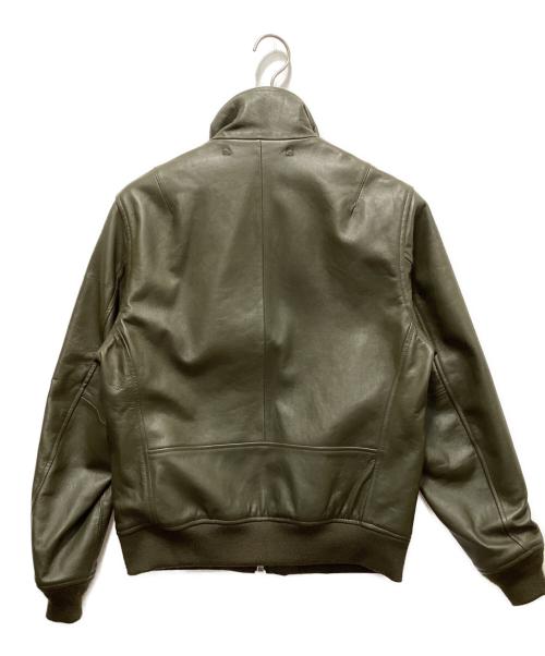 AVIREX（アヴィレックス）AVIREX (アヴィレックス) スタンド MA-1 レザージャケット オリーブ サイズ:Lの古着・服飾アイテム