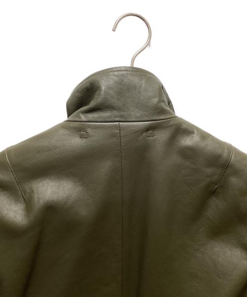 AVIREX（アヴィレックス）AVIREX (アヴィレックス) スタンド MA-1 レザージャケット オリーブ サイズ:Lの古着・服飾アイテム