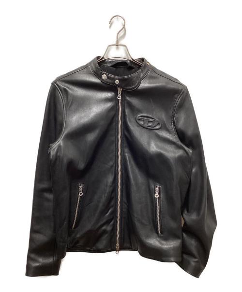 DIESEL（ディーゼル）DIESEL (ディーゼル) L-METALO/シングルライダースレザージャケット ブラック サイズ:48の古着・服飾アイテム