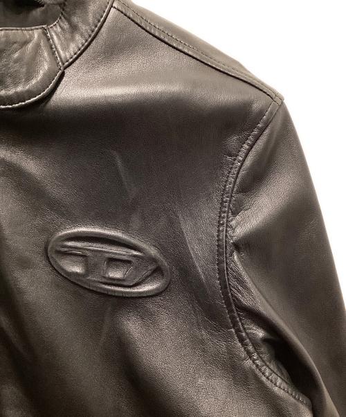 DIESEL（ディーゼル）DIESEL (ディーゼル) L-METALO/シングルライダースレザージャケット ブラック サイズ:48の古着・服飾アイテム