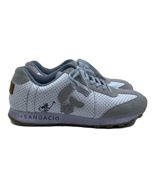 via SANGACIO（ヴィア・サンガチオ）via SANGACIO (ヴィア・サンガチオ) Brandalised (ブランダライズド) コラボ にゅ～ず ローカットスニーカー ホワイト×ベージュ サイズ:２６の古着・服飾アイテム