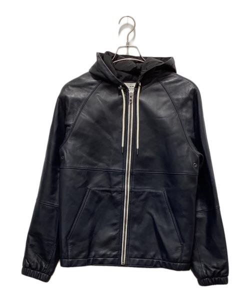COACH（コーチ）COACH (コーチ) フードレザージャケット ネイビー サイズ:Sの古着・服飾アイテム