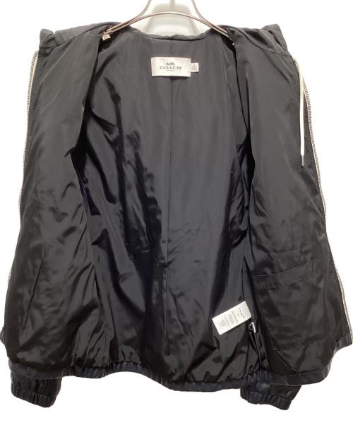 COACH（コーチ）COACH (コーチ) フードレザージャケット ネイビー サイズ:Sの古着・服飾アイテム