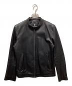 BLACK LABEL CRESTBRIDGEブラックレーベル クレストブリッジ）の古着「シングルライダースジャケット」｜ブラック