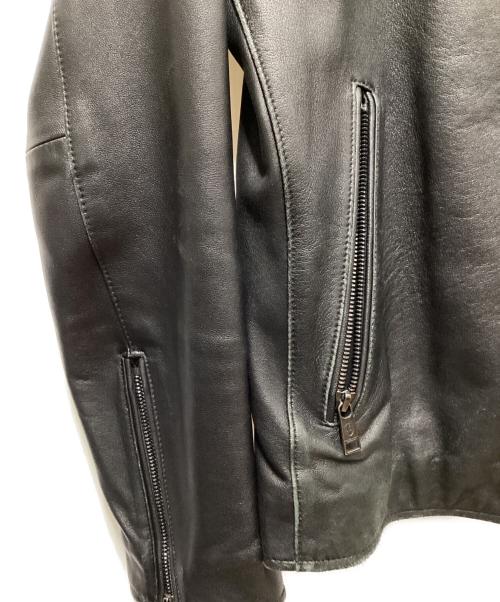BLACK LABEL CRESTBRIDGE（ブラックレーベル クレストブリッジ）BLACK LABEL CRESTBRIDGE (ブラックレーベル クレストブリッジ) シングルライダースジャケット ブラック サイズ:Mの古着・服飾アイテム