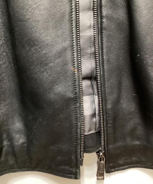 BLACK LABEL CRESTBRIDGE（ブラックレーベル クレストブリッジ）BLACK LABEL CRESTBRIDGE (ブラックレーベル クレストブリッジ) シングルライダースジャケット ブラック サイズ:Mの古着・服飾アイテム