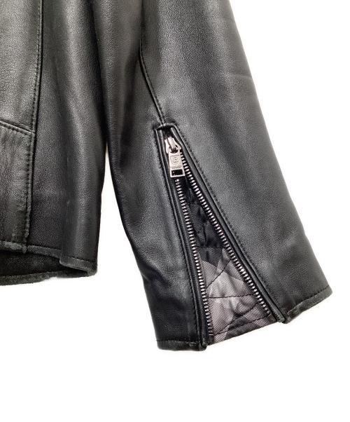 BLACK LABEL CRESTBRIDGE（ブラックレーベル クレストブリッジ）BLACK LABEL CRESTBRIDGE (ブラックレーベル クレストブリッジ) シングルライダースジャケット ブラック サイズ:Mの古着・服飾アイテム