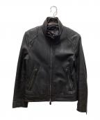 BURBERRYバーバリー）の古着「シングルライダースジャケット」｜ブラック