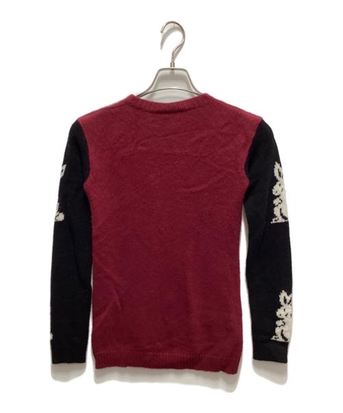 PRADA（プラダ）PRADA (プラダ) カシミヤ混デザインニット レッド×ブラック サイズ:36の古着・服飾アイテム