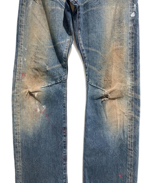 PRPS（ピーアルピーエス）PRPS (ピーアルピーエス) 紫製品  ペンキ加工デニムパンツ インディゴ サイズ:W28の古着・服飾アイテム